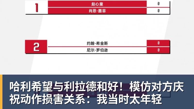 哈利希望与利拉德和好！模仿对方庆祝动作损害关系：我当时太年轻
